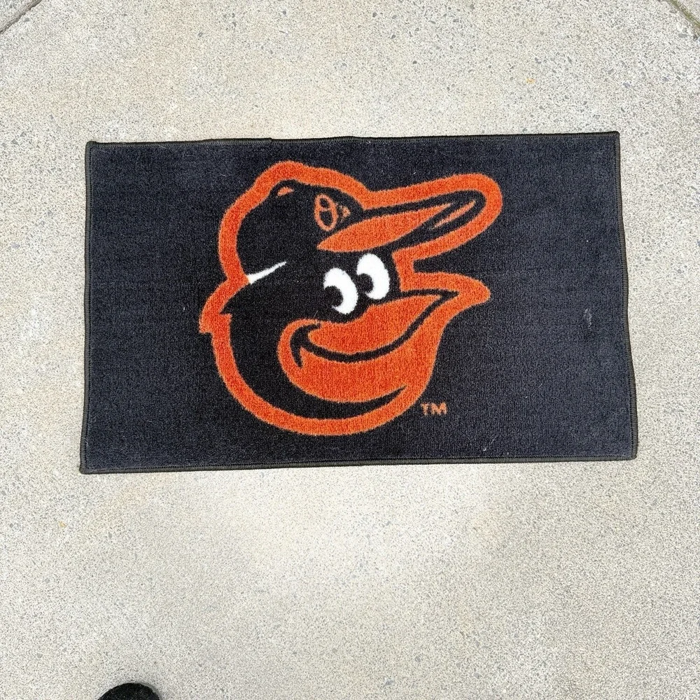 FANMATS Baltimore Orioles Cartoon Logo Floor Mat MLB Black Nylon Rug